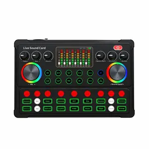 M3a Live Sound Card RGB LED Sem Fio bluetooth compatível Placa de Som para Live KTV Cantando Gravação