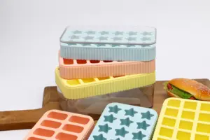 Silicone thực phẩm container cho tủ đông <span class=keywords><strong>Ice</strong></span> khuôn bandeja de hielo nhựa container vuông <span class=keywords><strong>ice</strong></span> cubes khay khuôn mẫu với hộp lưu trữ - Product Image 3