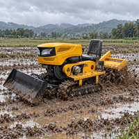 Tracteur chenillé 55 CV avec lame de bulldozer pour le défrichement et le creusement de fossés dans les zones humides, marais et pampes, machine agricole