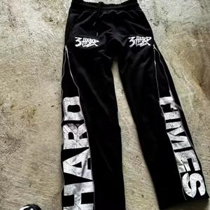 Pantalones Deportivos de Algodón para Hombre, de Alta Calidad, Personalizados, Holgados, Formales, Negros, con Cremallera Lateral, Estampado, Rectos, Ligeros y Transpirables - Product Image 2