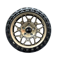 Jantes en alliage forgé X-RIMS 4x100 6x139.7 17-22 pouces Beadlock Mesh 5 trous Jantes dorées pour voitures