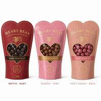 Bolsa de Café Personalizada con Forma de Corazón, Ventana en Forma de Corazón, Cierre Hermético, Bolsa de Embalaje de Café Cubierto de Chocolate para Regalo de Marca