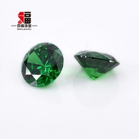 Pabrik Baifu Zirkonia Kubik Potongan Bulat Cemerlang Warna Hijau Zamrud 8mm 4A 5A CZ untuk Pembuatan Perhiasan