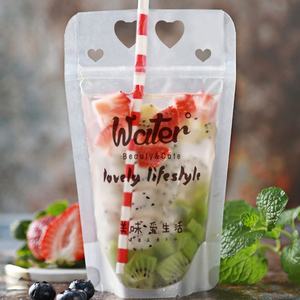 <span class=keywords><strong>Pochette</strong></span> à emporter jetable personnalisée de 500ml en PE avec impression offset pour thé au lait jus bière soda et vin - Product Image 3