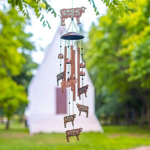 Campanas de Viento con Diseño de Vaca Lechera y Jirafa para Exteriores, Regalos para Mujeres/Hombres/Mamá/Esposa/Abuela, Regalos de Cumpleaños, Regalo Conmemorativo, Campana de Viento de Metal - Product Image 4