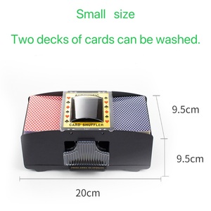 Mélangeur de cartes de poker électrique portable automatique à piles, 2 jeux, n°5, en plastique, multi-prises, pour usage domestique et <span class=keywords><strong>casino</strong></span>, modèle H02, personnalisable - Product Image 2