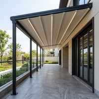 Pergola pliante en tissu imperméable en gros avec capteur de pluie en option pour restaurant et repas en plein air