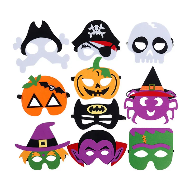 Großhandel benutzer definierte Filz Halloween Masken Prom Kinder Halloween Maske Cartoon Muster Party Supplies