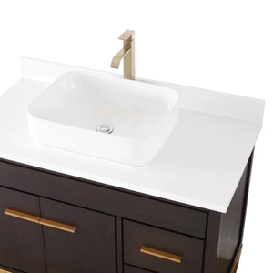<span class=keywords><strong>Mueble</strong></span> de <span class=keywords><strong>Baño</strong></span> Moderno Vintage con Lavabo Individual, Ecológico, Duradero, con Superficie de Mármol Artificial, de 42 Pulgadas, con Base - Product Image 6