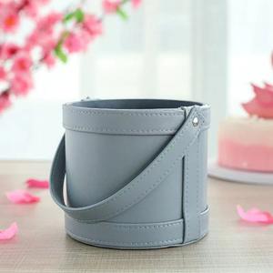 Pabrik kustom harga grosir kotak hadiah bunga bulat dan kotak pengaturan bunga mawar sederhana kulit portabel - Product Image 5