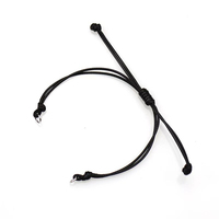 X305 gros haute qualité rouge chaîne Bracelet cire cordon accessoires avec cerceau en acier inoxydable à la main bijoux à bricoler soi-même faisant des Kits
