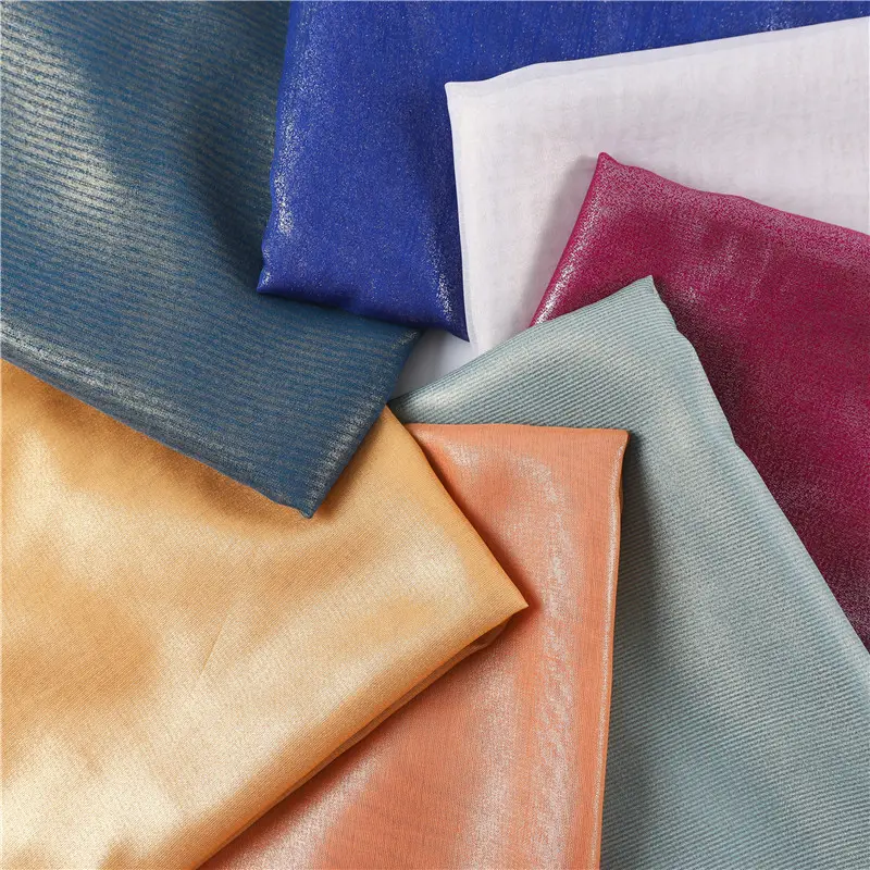 High Quality Liquid Recycled Polyester Bronzing Chiffon Organza Tulle Fabric For Dresses