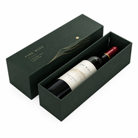 Boîte cadeau pour vin portable haut de gamme personnalisée, boîtes à bouteilles de vin, estampage à chaud doré, laminage mat, insert en éponge, emballage rigide