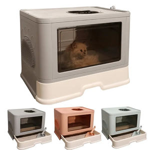 Qbellpet 2024 nouvelle boîte de toilette pour chat boîte à litière intérieure semi-fermée conception séparée facile à nettoyer et à laver avec pelle à litière pour chat - Product Image 2