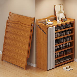 Porte-chaussures pliable multicouche de style moderne, sans installation et anti-poussière, pour la maison et la location d'appartements - Product Image 1