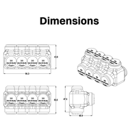   Connecteur de câblage mécanique à 4 ports sans outil 6-3/0 AWG, 600V CU9AL, double classification, borne de câblage rapide isolée