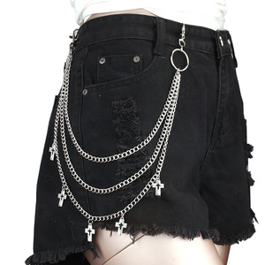 Cross Waist <b>Chain</b> Multi Layered Hollow Metal Ring Pendant Pants <b>Chain</b> Zinc Alloy Daily Wear - Product Image 2