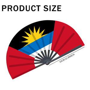 Abanicos Plegables de Bambú con la Bandera de Antigua y Barbuda al por Mayor, Abanico de Mano para Carnaval, Boda, Festival, Fiesta, Agencia de Viajes - Product Image 2