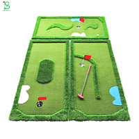 Tapis de golf en gazon artificiel de qualité supérieure, sensation réaliste, mini parcours de golf à 9 trous