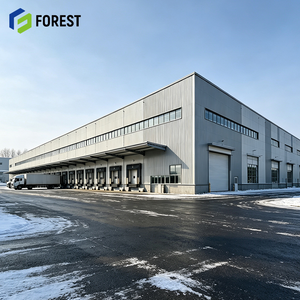 Bâtiment d'entrepôt logistique modulaire à structure en acier sans colonnes, haute capacité, pour la distribution de marchandises industrielles - Product Image 1