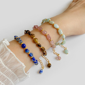 Bracelets extensibles en pierres précieuses naturelles tendance et porte-bonheur pour unisexe, occasion anniversaire - Product Image 2