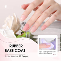 Vernis à Ongles Gel UV Rose Nude Neutre de 15ml avec Base en Caoutchouc Renforceur Nail Art Design Color Base Builder