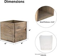 Jardinière carrée en bois Boîte de fenêtre décorative intérieure Boîte de jardinière avec doublure en plastique amovible
