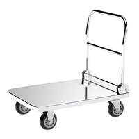 Chariot à quatre roues en acier inoxydable anti-corrosion, chariot de transport industriel pour atelier, chariot de stockage, chariot de courses épaissi