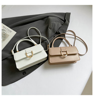 Bolso Bandolera Pequeño Cuadrado de Color Sólido, Informal y Portátil, Nuevo Bolso Cruzado Texturizado de Moda Otoño-Invierno para Mujer