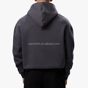 Luxury Heavyweight Pullover <b>Hoodie</b> 400gsm Drop Shoulder Oversized <b>Hoodie</b> Unisex Designer Custom Streetwear <b>Plain</b> <b>Black</b> <b>Hoodie</b> - Product Image 5