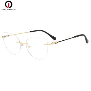 Vente en gros de montures sans monture de qualité supérieure branches légères lunettes pour femmes lunettes optiques en métal - Product Image 2
