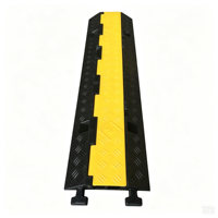 Rampe de protection de câbles en caoutchouc robuste avec revêtement en PVC, protection de câbles à 2 canaux pour la protection des routes et des sols