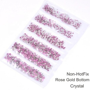 Oleeya Factory Vente en gros 1500 pièces Mélange de 6 tailles Strass en verre cristal à base or rose non thermocollant pour ongles, vêtements et DIY - Product Image 4