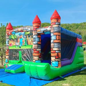 Grande maison <span class=keywords><strong>de</strong></span> rebond artisanale moderne videur gonflable en pvc commercial avec toboggan château gonflable pour enfants pulls extérieurs gonflables - Product Image 2