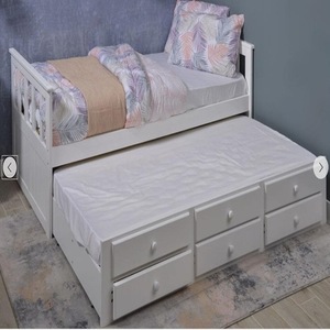 Lit superposé en bois avec tiroirs de rangement, structure en pin pour enfants, adultes et personnes âgées - Product Image 3
