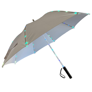 Parapluie pliant en métal à long manche avec design droit, commande semi-automatique et tissu anti-collision - Product Image 5