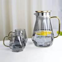 Carafe et ensemble de 6 verres en verre borosilicate de luxe résistant à la chaleur avec couvercle – Fournisseur d'usine en gros