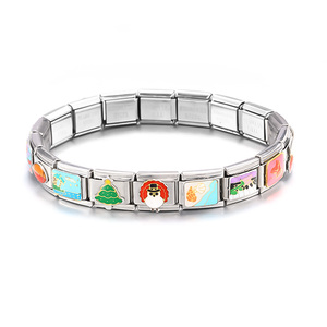 Unisex personalità senza appannamento 316L in acciaio inox zircone italiano <span class=keywords><strong>Charm</strong></span> italiano <span class=keywords><strong>Charm</strong></span> componibili - Product Image 3