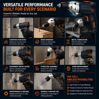 Perceuse à percussion électrique filaire à vitesse variable, outil de perçage portatif pour bois, métal, plastique et installation de meubles