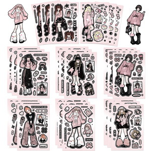 8 collages de personnages de dessins animés coréens originaux par paquet, avec des coques de téléphone très esthétiques pour filles et des autocollants Guka. - Product Image 3