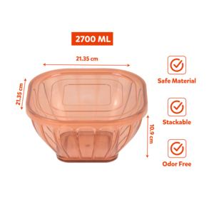 2700ML Stackable Square Food Storage Box Flip Top Lid PP Food Grade Eco-Friendly Dishwasher Safe Fresh Keeping <b>Container</b> Kitchen - Product Image 1