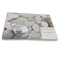 Ensemble de sets de table et de sous-verres modernes en carton écologique avec support en liège, emballage sous film rétractable