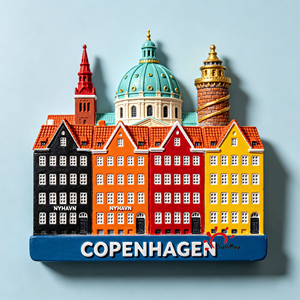 Imán Creativo 3D Redondo para Refrigerador con Diseño <span class=keywords><strong>de</strong></span> Galletas Danesas, Calle <span class=keywords><strong>de</strong></span> <span class=keywords><strong>Copenhague</strong></span> y Bicicleta, Imán <span class=keywords><strong>de</strong></span> Resina para Tienda <span class=keywords><strong>de</strong></span> Recuerdos Turísticos - Product Image 3
