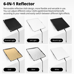 Ambitful KS05 100x100cm <span class=keywords><strong>6</strong></span> en 1 Noir Or Blanc Ruban Réflecteur Diffuseur Main Tige Pliable Soleil <span class=keywords><strong>Scrim</strong></span> avec Support de Poignée - Product Image 4