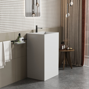 Modern Rectangular Floor Standing Bathroom Vanity with Stainless Steel Basin Polished Finish Compact Design for Small Spaces - Product Image 4