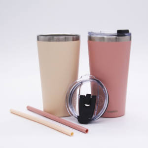 Vaso cónico de acero inoxidable de doble pared, taza de café térmica cónica al vacío con aislamiento, taza de viaje fina de 20oz - Product Image 5