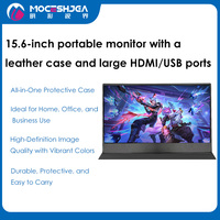 Moniteur portable Full HD de 15,6 pouces, panneau IPS, haut-parleur intégré, commande tactile, compatible PC/smartphone, ports USB - Pour les entreprises