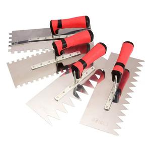 Couteau à plâtre denté en acier inoxydable Truelle <span class=keywords><strong>Carreleur</strong></span> Grattoir Couteau à mastic avec planche en argile dentelée Outils à main pour le travail du carrelage - Product Image 1
