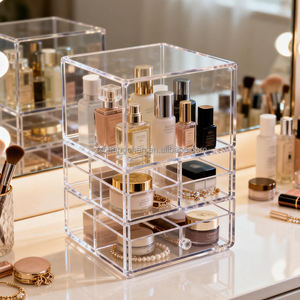 Organizador de Maquillaje Acrílico Transparente Multifuncional para Escritorio, Caja de Almacenamiento de Cosméticos Acrílicos, Precio al por Mayor - Product Image 4