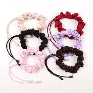 Vente en gros d'élastiques à <span class=keywords><strong>cheveux</strong></span> en satin de soie ajustables personnalisés, chouchous extra longs en satin, outils de frisage sans chaleur, bandeaux - Product Image 2